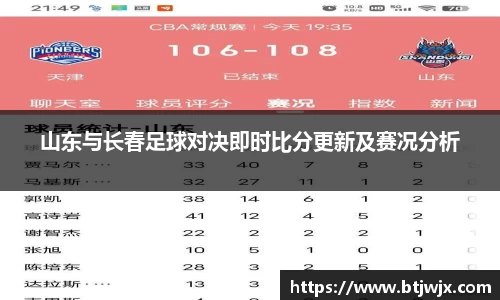山东与长春足球对决即时比分更新及赛况分析